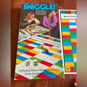 Sniggle vintage bilingue board game 1980 familly fun night strategy